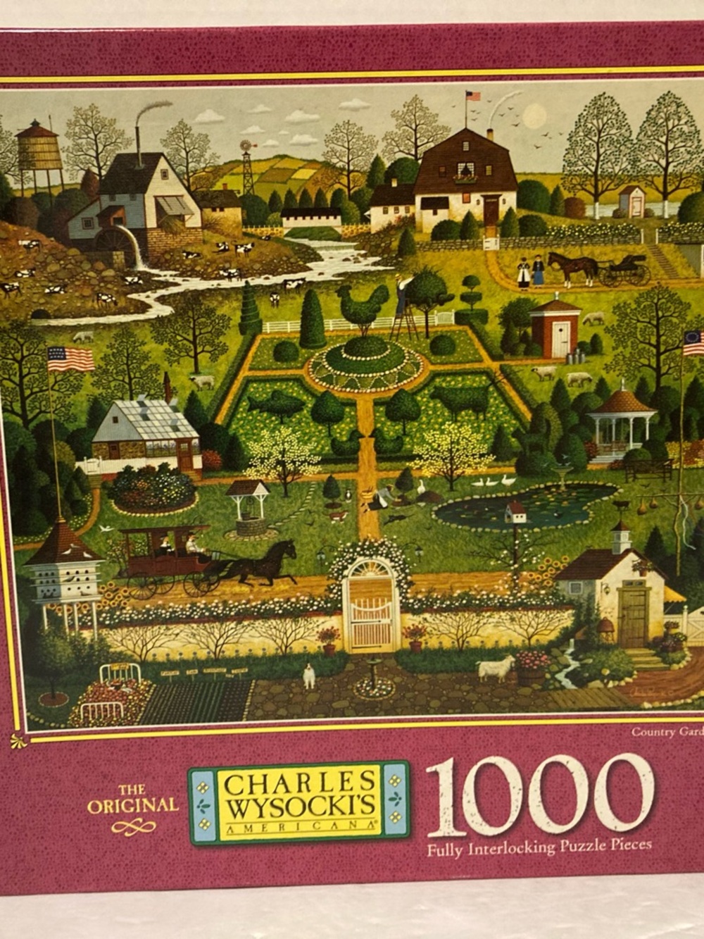 Charles Wysocki Country Gardens 1000 pc Jigsaw Puzzle 2001 Complete